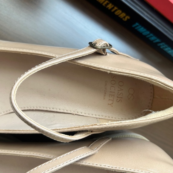 Oasis Society Jennifer Nude Platform Mary Jane Shoe Womens Size 8.5 Block Heel - Picture 5 of 9